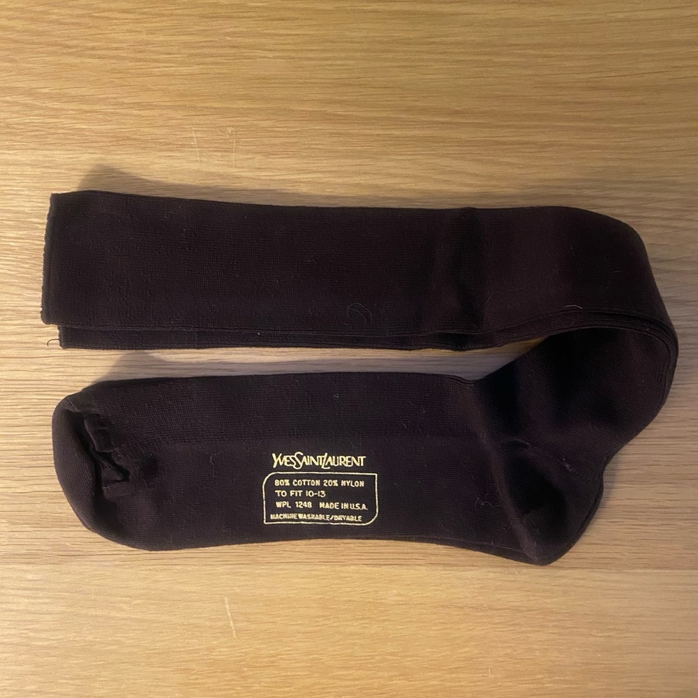 Yves Saint Laurent Men's Dark Brown Dress Socks